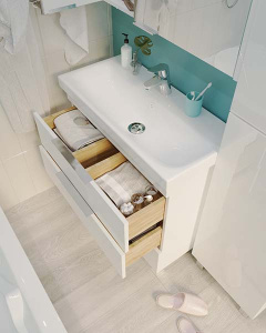 Тумба под умывальник 1Marka Gaula 60Н / 80Н 3я White, 60, белый глянец