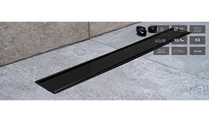 Душевой трап Pestan Confluo Primo Compact Line 2 в 1 450 / 550 / 650 / 750 / 850 Black Matte, 45 см