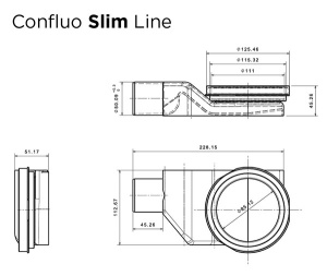 Душевой трап Pestan Confluo Slim Line 550 / 650 / 750 / 850 / 950 Gold PVD, 55 см