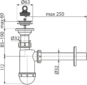 Сифон для умывальника AlcaPlast A410