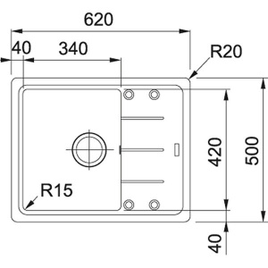 Кухонная мойка Franke Basis BFG 611C, 62х50, серый