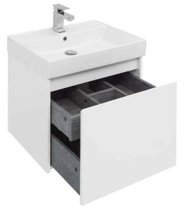 Комплект мебели Aquanet Nova Lite 60 / 75 1+1 ящик белый глянец, 60, белый глянец