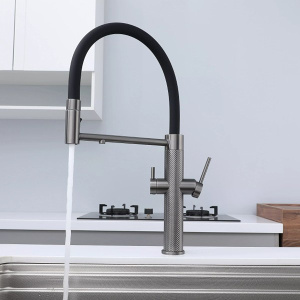 Смеситель для кухонной мойки Paulmark Nexus Diamond Nd613999-GM с подключением к фильтру воды