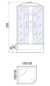 Душевая кабина River Temza 55 МТ, 120х120, матовый