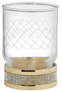 Стакан Boheme Royal Cristal 10931-G / 10931-G-B, прозрачный, золото, белые кристаллы