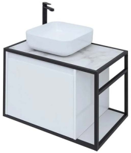 Тумба под умывальник Aquanet Nova Lite Loft 75 / 90 белый, 75, белый глянец