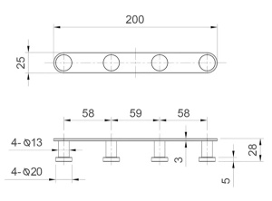 Планка с крючками Raglo R300.054