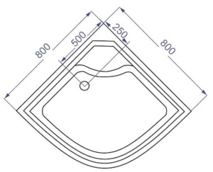 Душевая кабина Coliseum Simple T-80 / T-90 / T-100 черная, 100x100, тонированный