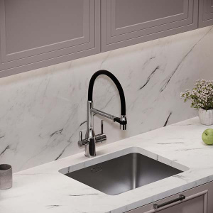 Смеситель для кухонной мойки Sancos Garda SC4009CH / SC4009BN с подключением к фильтру воды, хром, черный
