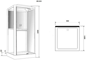 Душевая кабина Grossman GR223, 110х90, прозрачный