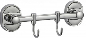 Планка с крючками Savol S-008202 / S-008203 / S-008204 / S-008205 / S-008206, 26 см 2 крючка, хром
