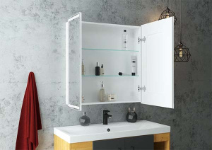 Шкаф-зеркало Континент Allure LED 80 / 100, 80х80, белый