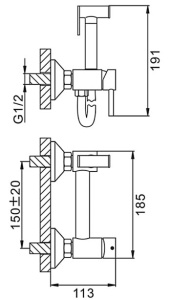 Смеситель для биде Frap F7503