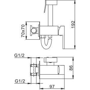Смеситель встраиваемый Frap F7506-9 с гигиеническим душем