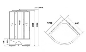 Душевая кабина Niagara Ultra NG-214-01N, 120х80/тонированный
