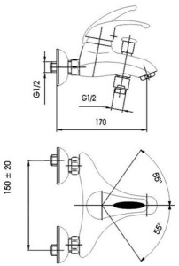 Смеситель для ванны Armatura Piryt 444-040-00