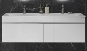 Тумба под умывальник Velvex Pulsus 1400-0-2 белый глянец, 140, белый глянец