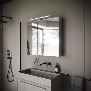 Шкаф-зеркало Sancos Hilton 80 / 90 / 100, 80х74, хром