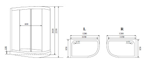 Душевая кабина Timo Standart T-6602 S, 120х85, прозрачный