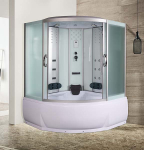 Душевая кабина River Temza 55 МТ с каскадным изливом, 150х150, матовый