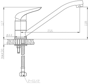 Смеситель для кухонной мойки AV Engineering AVKOR4-A138-212