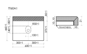 Столешница Sancos Kreman TT60A2X / TT70A2X / TT80A2X / TT90A2X / TT100A2X / TT120A2X