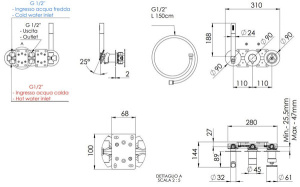 Смеситель скрытого монтажа Remer Chrono CH97D3P