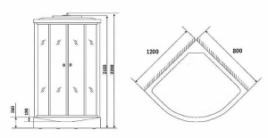 Душевая кабина Niagara Eco NG-3324-14L / NG-3324-14R, 120х80/матовый