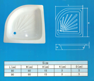 Душевой поддон Goldman полукруглый, 90х90