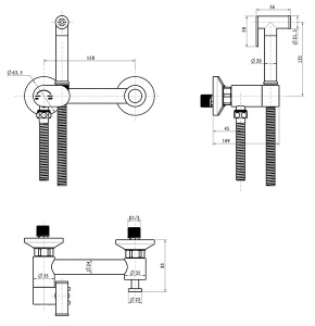 Смеситель Lauter Sano 21LT1291CH с гигиеническим душем