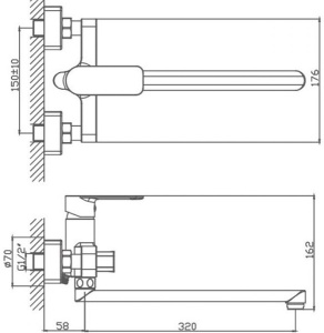 Смеситель для ванны Haiba HB22617