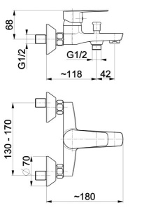 Смеситель для ванны Armatura Sofit 5114-010-00