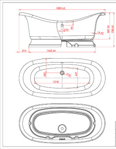Ванна из искусственного камня Astra-form Мальборо белая, 189х87