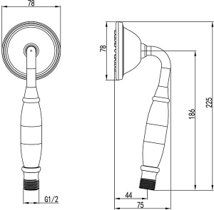 Душевая лейка Lemark LM8007G / LM8007B, золото