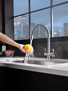 Смеситель для кухонной мойки Lemark Comfort LM3075BN-Silver с подключением к системе очистки воды