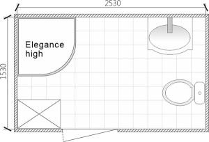Душевая кабина Domani-Spa Elegance high, 90х90, прозрачный