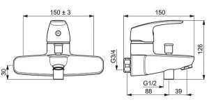 Смеситель для ванны Oras Safira 1040
