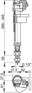 Впускной клапан Alcaplast A18-1/2