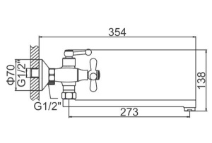 Смеситель для ванны Ledeme H18 L2518