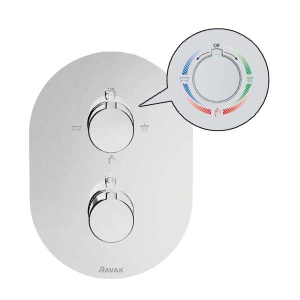 Смеситель встраиваемый Ravak Chrome CR 067.00 для ванны и душа термостатический, хром
