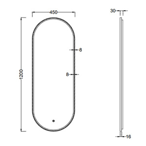 Зеркало Roxen Grown 510200-120B в черной алюминиевой раме