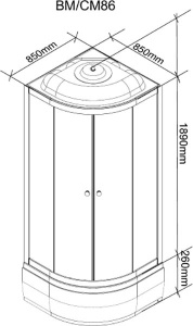 Душевая кабина Parly CM86 / CM101, 100х100, тонированный