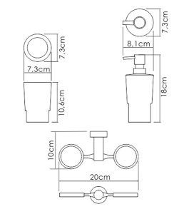 Стакан Wasserkraft K-28289 с дозатором для жидкого мыла