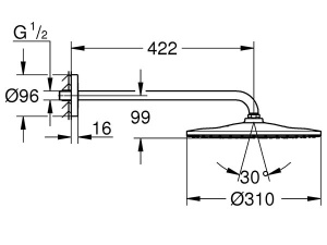 Верхний душ Grohe Rainshower 310 Mono 26558000