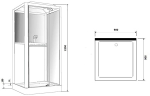 Душевая кабина Grossman GR221, 90х90, прозрачный