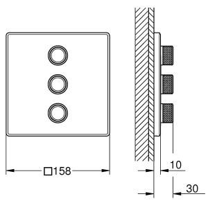 Переключатель режимов встраиваемый Grohe Grohtherm SmartControl 29127AL0 (3 функции), темный графит матовый