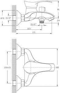 Смеситель для ванны Haiba HB6001