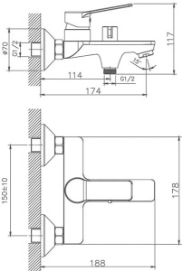 Смеситель для ванны Haiba HB60559