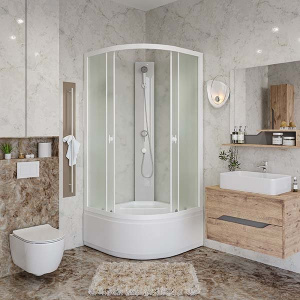 Душевая кабина Niagara Promo P80/40/MT/BK / P90/40/MT/BK / P100/40/MT/BK, 100х100, матовый