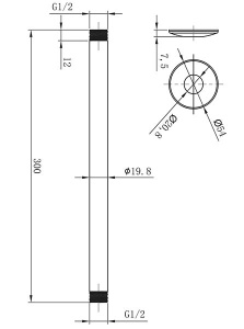 Кронштейн для верхнего душа Lemark LM8032C